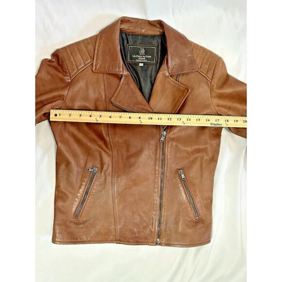 Factory Firenze Soft Italian Leather Women’s Jacket Sz M Zip Front,SleevesPocket - Picture 8 of 12
